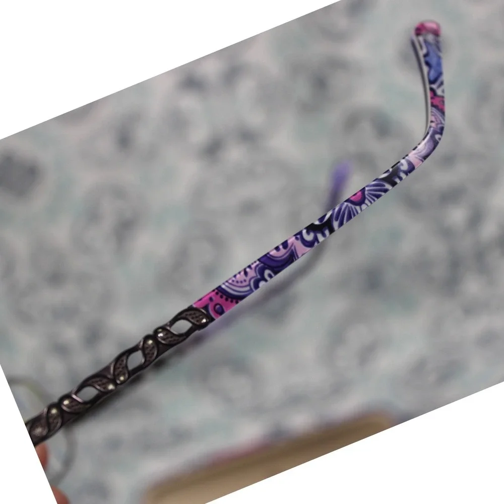 Vera Bradley‎ Maya Titanium Eyeglass Frames Lilac Tapestry 56-17-140 with Case